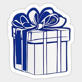 Blue Ribbon Gift Box Graphic No. 624 Sticker